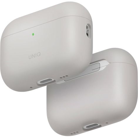 Étui UNIQ Lino pour AirPods Pro 3e génération, en silicone beige (1/5)