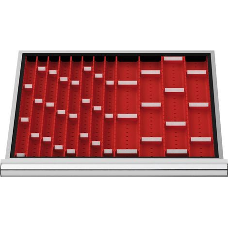 Compartimentage de tiroir STIER, plaques de cuvettes, BLH 50 mm, dimensions intérieures 600x450 mm, 6 plaques de cuvette