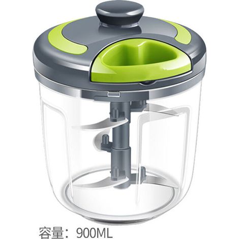 Manual Food Chopper, 900ML Capacity Hand Blender with 5 Stainless Steel Blades, Multifunctional Onion Cutter for Cutting Tomatoes, Garlic, Onions and Vegetables