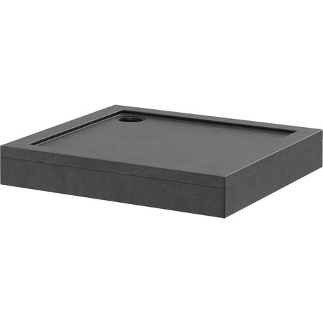 Pearlstone Slate 900mm x 800mm x 40mm Rectangular Shower Tray and Plinth (1/4)