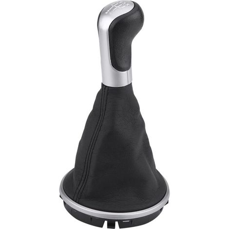 Jeffergarden Kit de protection de levier de vitesses, pommeau de levier de vitesses en cuir PU 5J0711113F, parfaitement adapté à la voiture-DOU