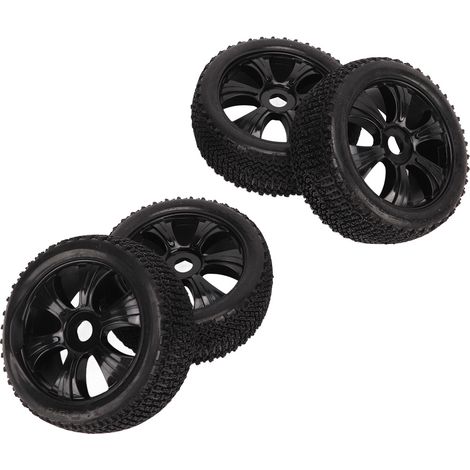 Lot de 4 pneus Short Course Truck avec outils de montage, pneus de rechange en caoutchouc noir pour voiture RC 1/10. (1/5)