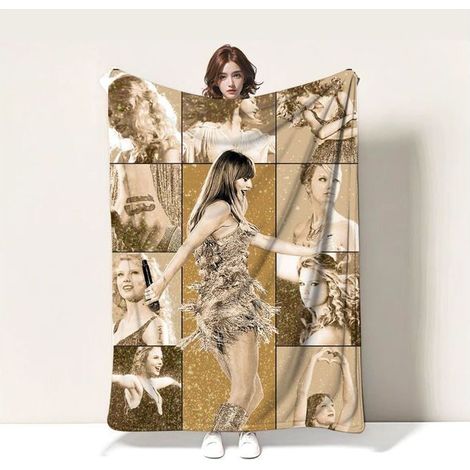 Couvertures en Molleton de Flanelle Taylor Swift,Couvertures Moelleuses Douces,Couverture de Canapé Lit Enfants,130150CM, A15 (1/4)