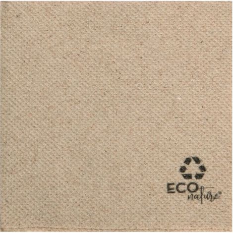 Serviette en ouate recyclée naturelle 20 x 20 cm micropoint 2 plis pliée en 4 - 2400 unités - Betik