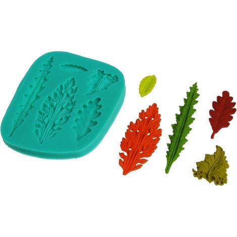 Molde de silicona para hojas de pasta de azúcar con diferentes diseños. (1/2)
