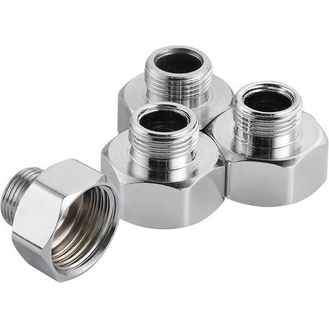 Juego de 4 reductores de rosca macho de 1/2" a rosca de 3/8" para tuberías de grifo.