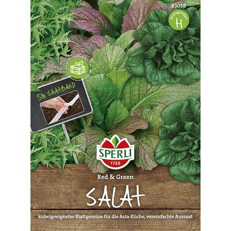 Sperli Asia-Salate Red & Green - Saatband - Gemüsesamen (1/2)