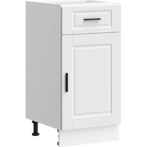 Mueble de cocina Porto 40 x 46 x 81,5 cm almacenamiento optimizado patas ajustables diseño moderno en madera de ingeniería blanca 020050252 (1/5)