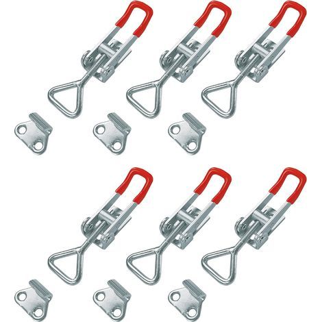 GH-4001 Pestillo de palanca metálico, 6 piezas, abrazaderas de palanca ajustables de liberación rápida para carpintero con hebilla para fijación y apriete, capacidad de sujeción de 100 kg / 220 lbs (1/5)