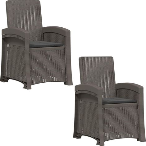 Maison Exclusive - Sedia da giardino reclinabile effetto rattan 2 pz PP (1/5)