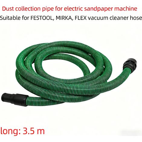 Tuyau de 3,5 m compatible avec le bac à poussière des aspirateurs électriques FESTOOL. Tuyau d'aspiration de poussière de 3,5 m ou 5 m. (1/4)