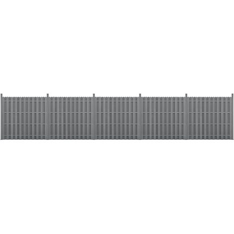 Recinzione in WPC per Giardino Staccionata a Doppia Faccia Steccato Alto 185 cm Lungo 932 cm Grigio NEU.HOLZ (1/5)