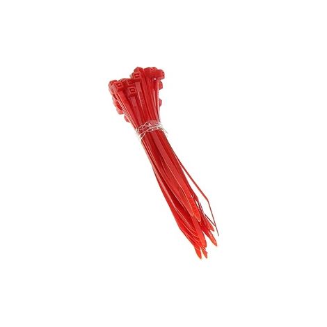 Cinta para bridas de cables 2,5 x 200 mm - 100 unidades rojas