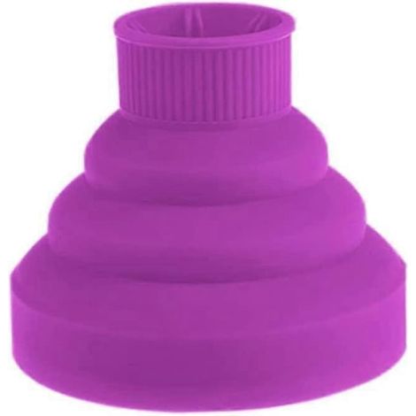 Couvercle de diffuseur de souffleur pliable en silicone pour sèche-cheveux, accessoire de coiffure pliable et portable pour voyage, pièce de cheveux universelle/queue de cheval violette (1 pièce) (1/5)