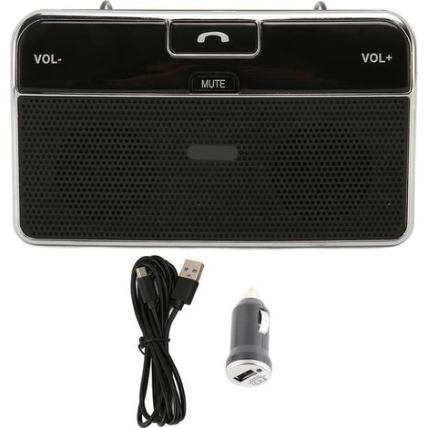 Kit mains libres Bluetooth pour voiture avec lecteur MP3 multifonction, reconnexion automatique et réduction du bruit, haut-parleur sans fil pour téléphone en voiture. (1/5)