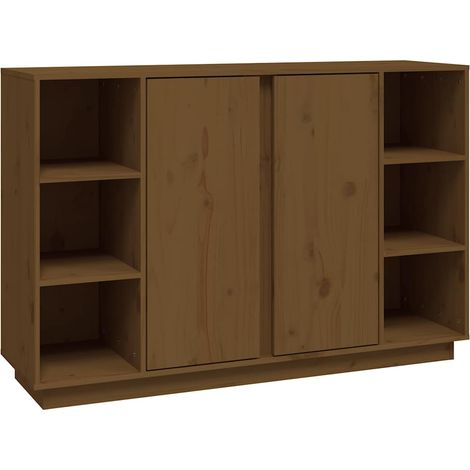 Sideboard/Anrichte/Buffet Honigbraun 120x35x80 cm Massivholz Kiefer LXWW963544 (1/5)