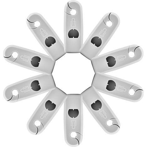 Système EAS de verrouillage à crochet de magasin, antivol, sécurité du fret (blanc), 10 pièces (1/5)