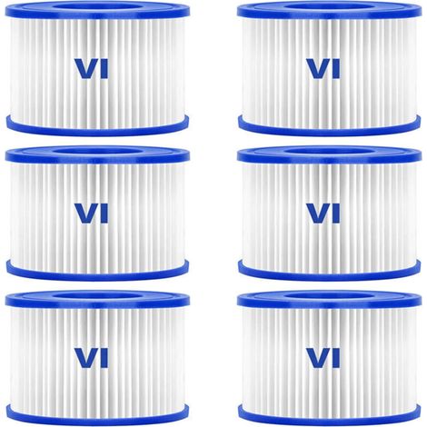 Lot de 6 cartouches de filtration pour spa gonflable Lay-Z-Spa