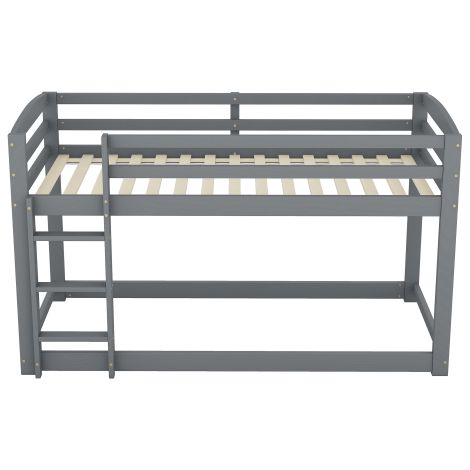 Lit superposé enfant 90x200 structure bois pin espace rangement
