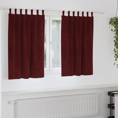 Verdunkelungsvorhänge 2 pcs Weinrot 140 x 140 cm Samt