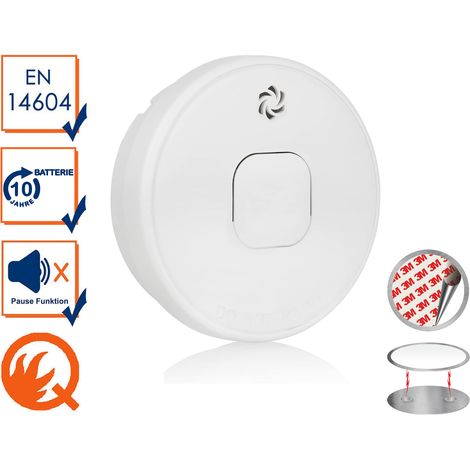 Rauchmelder mit 10 Jahres Batterie - Q Label, Magnethalter, Ø 10cm (1/5)