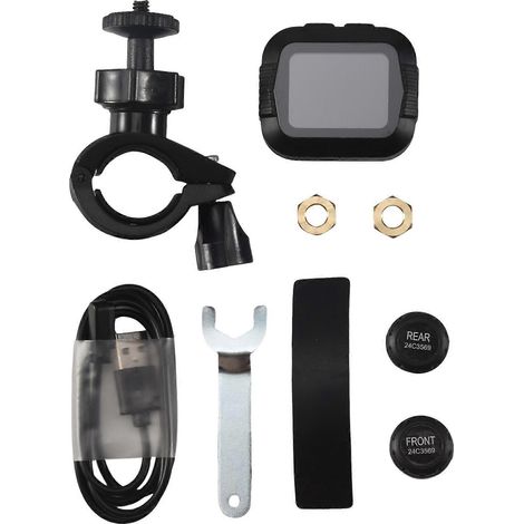 Waterproof Motorcycle Real Time Tire Pressure Monitoring System External Capteur Wireless LCD Display Moto TPMS (1/5)