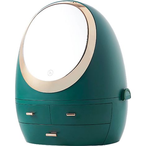 Organisateur De Maquillage - Boîte De Rangement Pour Bijoux Et Cosmétiques Avec Éclairage Led - Design Moderne