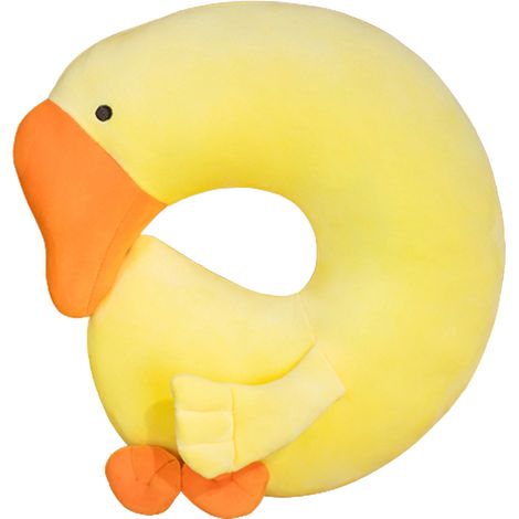 Peluche Canard Anime Japonaise, Coussin de Voyage en Forme de U, Jouet Cadeau d'Anniversaire ou Noël
