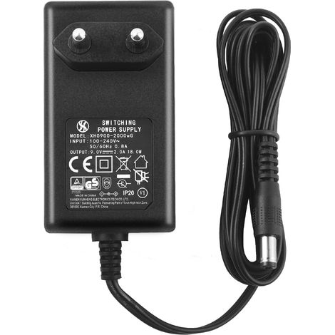 Alimentation Secteur DC 9V 2A, avec connecteur 5,5 mm x 2,1 mm à polarité Centrale Positive, conçue pour Les vélos d'exercice (1/5)