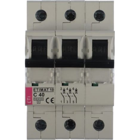 Interruttore automatico 3P C 40A 10kA AC ETIMAT10 002135720