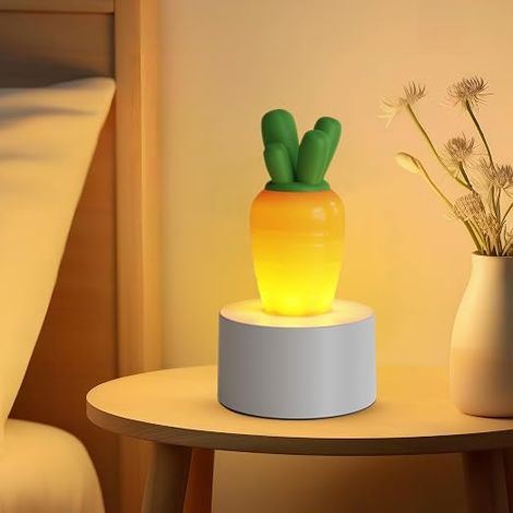 Rechargeable Carrot LED Night Light with Motion Sensor, 3 Brightness Levels, 3 Modes, USB Carrot Design for Children Bedroom and Travel (1/5)