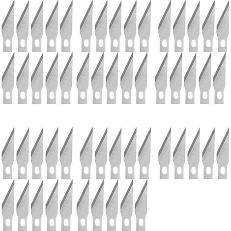 50 pcs Lame Scalpel de Rechange, Lame de Antirouille, pour Cutter de Précision, Scalpel Chirurgical, Scalpel Modelisme, 11 (1/5)