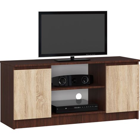 Mobile TV AKORD Wengé 120 cm 2 ante inserto frontale Sonoma Quercia 120x40x55 cm (1/5)