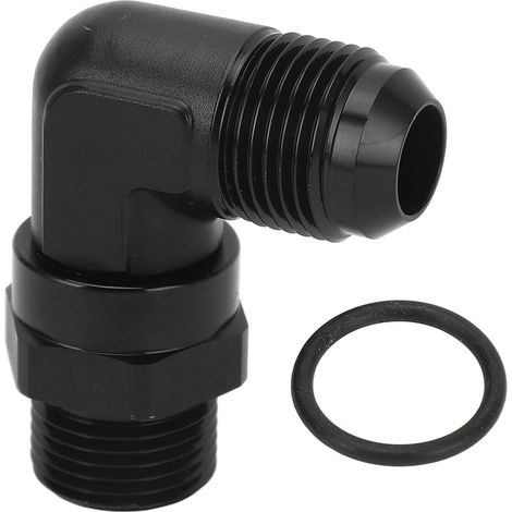 Ortviai Raccord à 90° en alliage d'aluminium noir anodisé 10AN vers 10ORB pour lignes de carburant (1/5)
