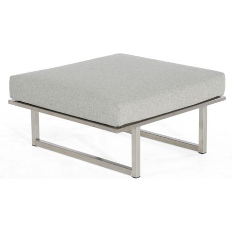 Sonnenpartner Lotus Lounge-Hocker Sitzhocker Hellgrau Wetterbeständig Edelstahl (1/5)