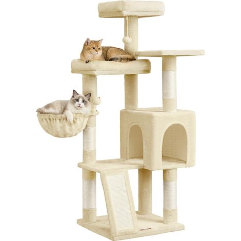 Arbre à Chat, Tour pour Chat, 3 Plateformes, 136 cm de Haut (1/5)