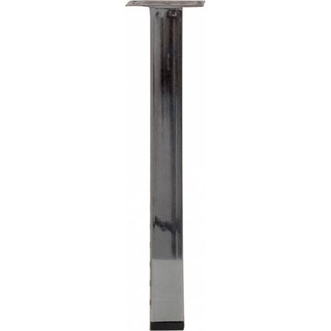 Hettich – Pied de meuble pour table basse – Acier chromé gris – Hauteur 25 cm – Charge jusqu'à 50 kg – Fixation à visser par platine 60x60 mm