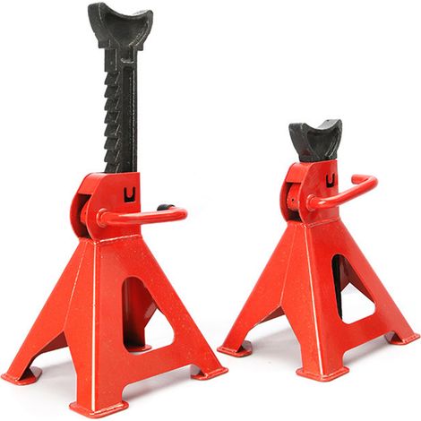 Paquet de 2 chandelles en acier avec verrouillage et coussinet de pied, hauteur de levage 29.5-43cm/11.61-16.93 pouces-3 tonnes pour voitures ATV. (1/4)