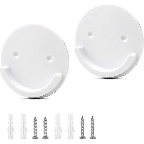 Supports de tringle à rideau de douche (lot de deux), supports muraux universels, compatibles avec les tringles à rideau de douche (rondes, blanches) / 26-27 (1/5)