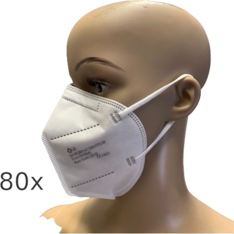 80 x FFP2 Mundschutz weiß Feinstaubmaske (1/5)