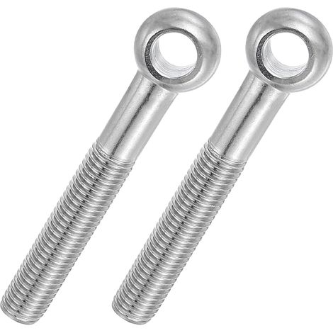 2 Pcs Boulon à Œil M14x110mm Boulon à Œillet de Levage pour Balancement d'Épaule, Vis Poisson en Acier Inoxydable 304, Filetage Métrique à Demi-Denture Trou Coulissant, Argentée (1/5)