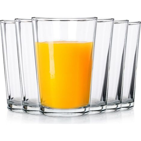 Six glasses 200 ml: Thick, clear glass for drinks (1/5)