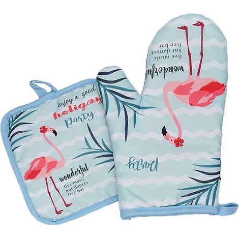 Gants et tapis de cuisine résistants à la chaleur, maniques et gants de four (lot de 4). (1/5)
