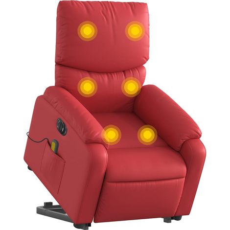 vidaXL Poltrona Alzapersona Reclinabile Elettrica Rossa in Similpelle (1/5)