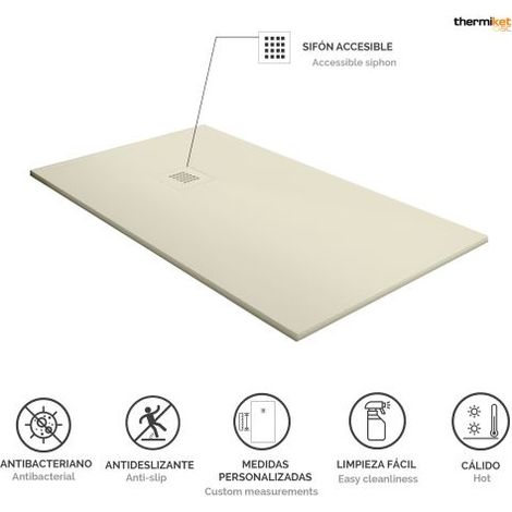 Plato de ducha Resina 70x70cm Crema (1/5)