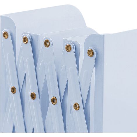 Supports de livres extensibles flexibles grande taille sans autocollant, métal finition bleu clair, maintien de livres pour bureau, rangement bibliothèque. (1/4)
