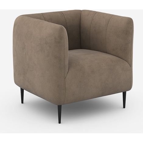 Gepolsterter Sessel in Samtoptik für Wohnzimmer Aprica - Beige (1/5)
