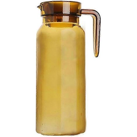 Pichet en verre de 1,5 litre avec couvercle, pour eau chaude/froide, jus et thé glacé-B (1/5)