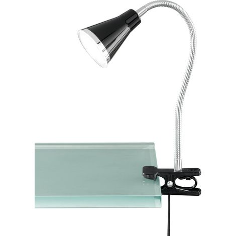 REALITY LEUCHTEN R22711101 LAMPE FLEXIBLE À PINCE 1 AMPOULE LED SMD 5 W 240 LM 3000 K NOIR 45 CM COULEUR : NOIR (1/3)