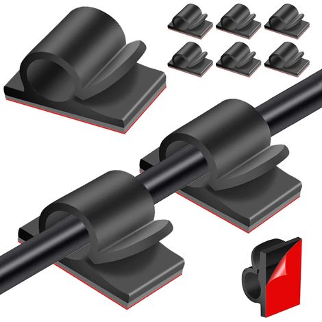 Attaches-câbles auto-adhésives, 40 pièces, support de gestion de câbles USB HDMI, attaches-câbles rondes (1/5)